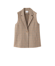 バスケットチェックテーラードジレ