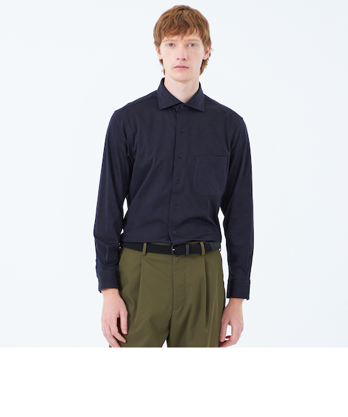 シルケットスムース スクエアホリゾンタルワイドシャツ