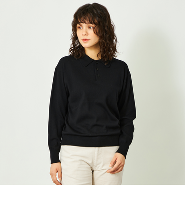 GREY LABEL コットンウールニットポロ