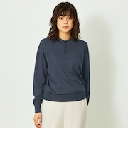 GREY LABEL コットンウールニットポロ