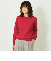 GREY LABEL コットンウールニットポロ