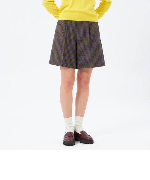 チェックツイードハーフパンツ