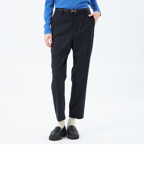 ウォッシャブルウールテーパードパンツ