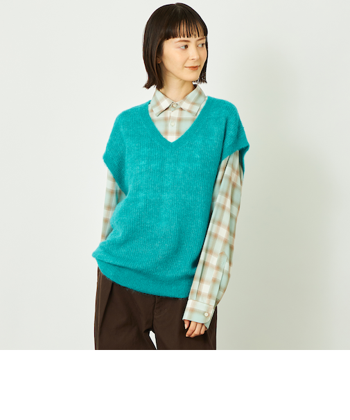 GREY LABEL モヘアミックスVネックベスト
