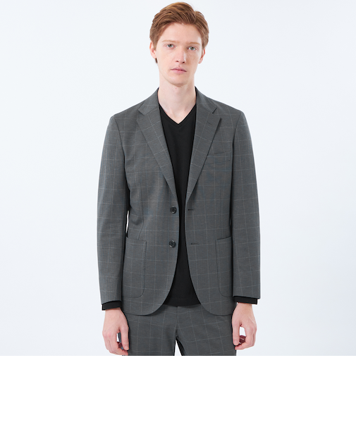 テーラードジャージー ジャケット ウインドペンプリント