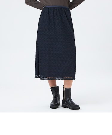 フラワーレースフレアスカート