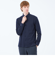 ホリゾンタルカラー ジャージーシャツ ギンガム/無地