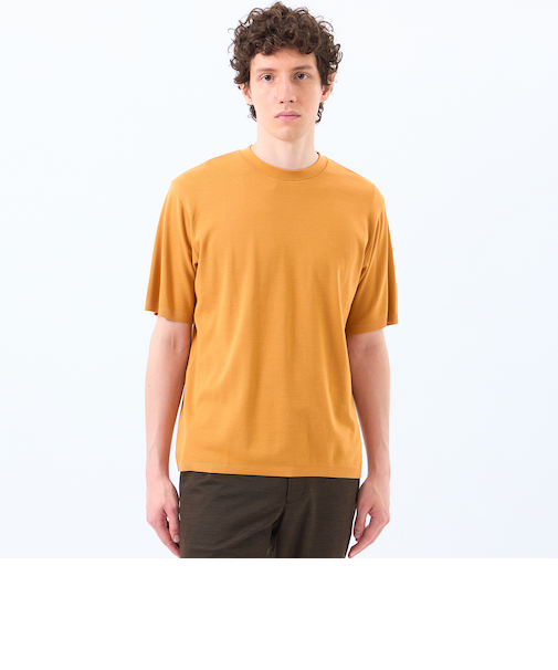 30/1ミニカノコ クルーネック半袖ニットTシャツ