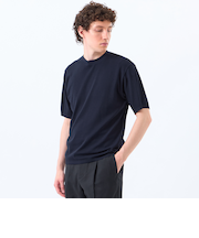 30/1ミニカノコ クルーネック半袖ニットTシャツ