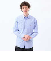 バッキンガムベア 長袖ボタンダウンシャツ シャンブレー/ストライプ