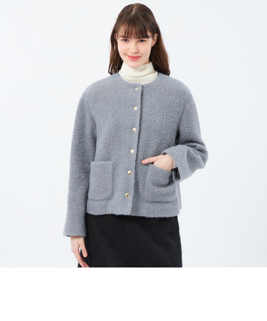 【LEE11月号掲載/蛯原友里さん着用】【HESSLE（ヘスル）】ノーカラーショートコート