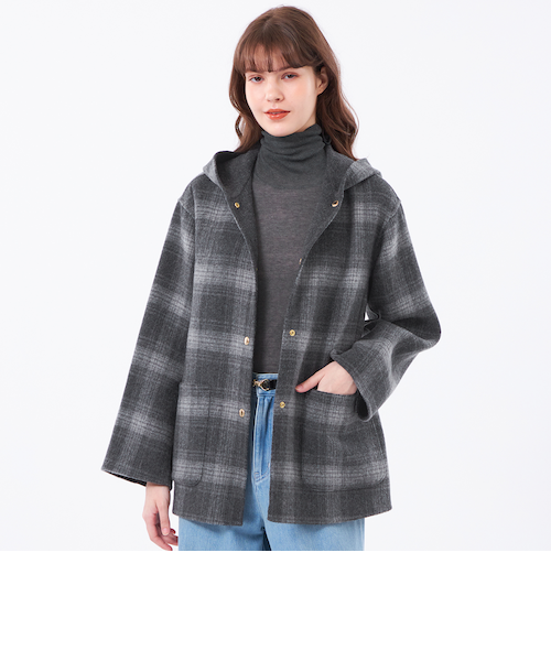 千鳥格子/リバーシブル✨ マッキントッシュフィロソフィー コート ウール 千鳥格子/リバーシブル✨ マッキントッシュフィロソフィー