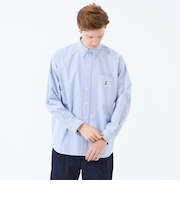 バッキンガムベア オーバーサイズボタンダウンシャツ 無地/柄バリエーション