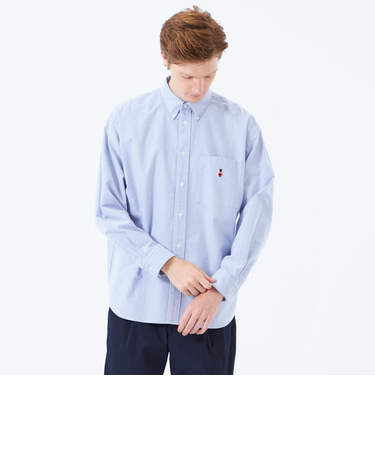 バッキンガムベア オーバーサイズボタンダウンシャツ 無地/柄バリエーション