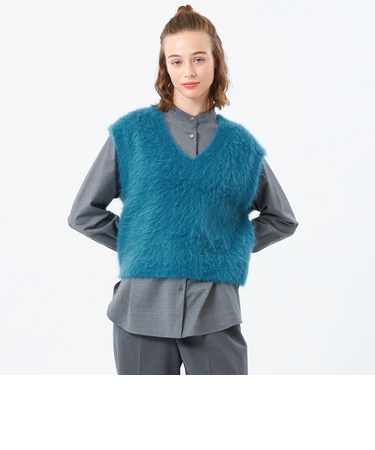 アルパカシャギーニットベスト