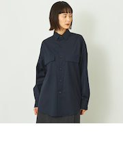 GREY LABAL ウールストライプオフィサーシャツ