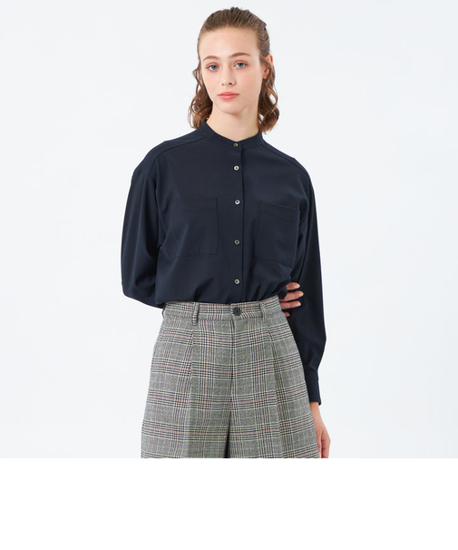 ウールトロバンドカラーシャツ