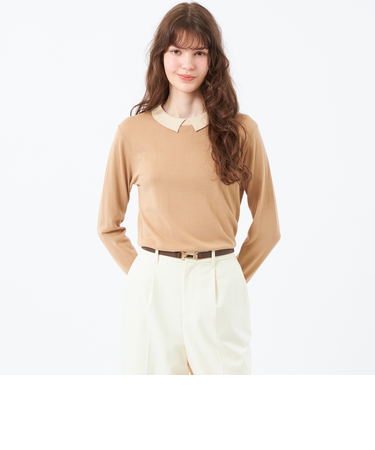 【Bicolor Knit Polo（バイカラーニットポロ）】ロングスリーブ