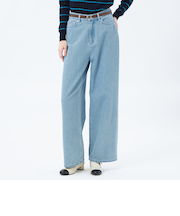 コットンワイドデニムパンツ