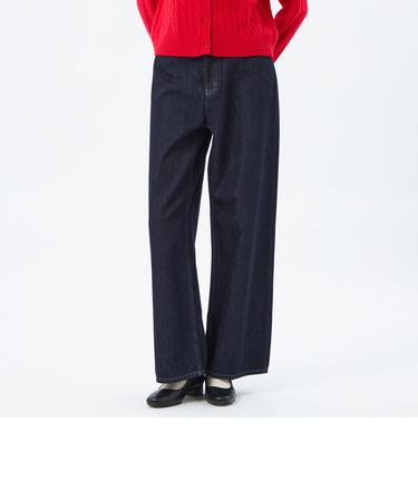 コットンワイドデニムパンツ