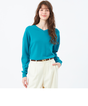 ウールカシミヤVネックプルオーバー