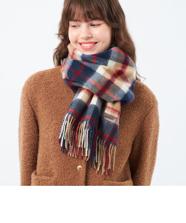 ウォッシャブルカシミヤハウスチェックマフラー