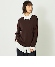 GREY LABEL ファインコットンVネックニット