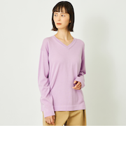 GREY LABEL ファインコットンVネックニット