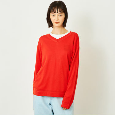 GREY LABEL ファインコットンVネックニット