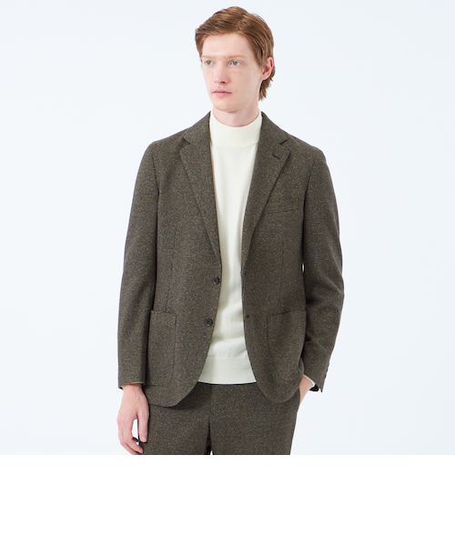 テーラードジャージー ジャケット グレンチェック/千鳥