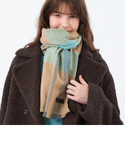 ウォッシャブルカシミヤチェックストール