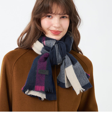 ウォッシャブルカシミヤチェックストール