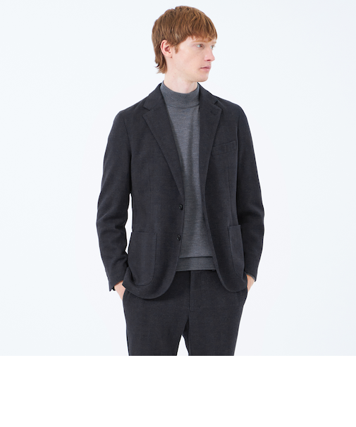 テーラードジャージー ジャケット グレンチェック/千鳥