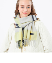 ウォッシャブルカシミヤチェックマフラー