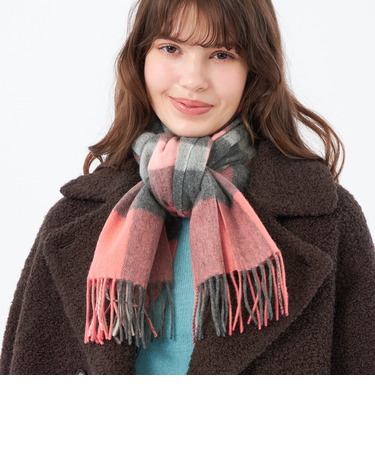 ウォッシャブルカシミヤチェックマフラー