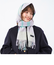 ウォッシャブルカシミヤチェックマフラー