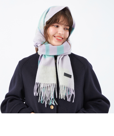 ウォッシャブルカシミヤチェックマフラー