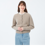 ウールカシミヤケーブルカーディガン