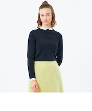 【LEE11月号掲載/蛯原友里さん着用】【2025年秋冬モデル】Cleric Collar Knit グリッター