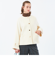 【LEE11月号掲載/蛯原友里さん着用】【一部予約販売】【WELBURY NO COLLAR SHORT（ウェルベリーノーカラーショート）】ウールメルトン製