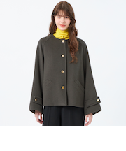 【LEE11月号掲載/蛯原友里さん着用】【一部予約販売】【WELBURY NO COLLAR SHORT（ウェルベリーノーカラーショート）】ウールメルトン製
