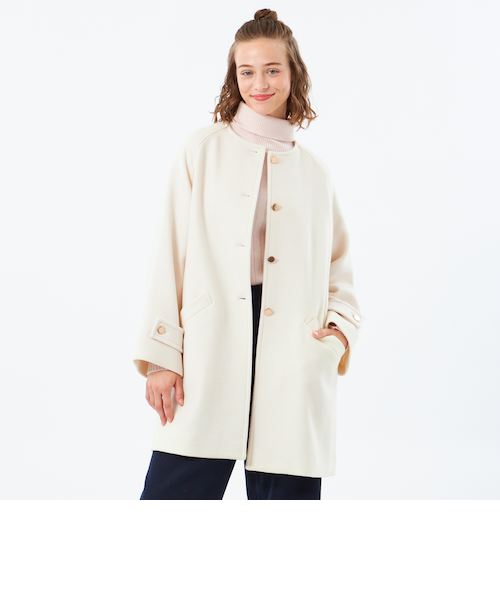 WELBURY NO COLLAR（ウェルベリーノーカラー）】ウールメルトン製