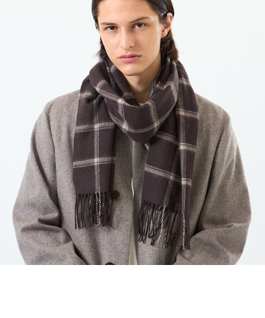 ウォッシャブルカシミヤ ブリティッシュチェックマフラー