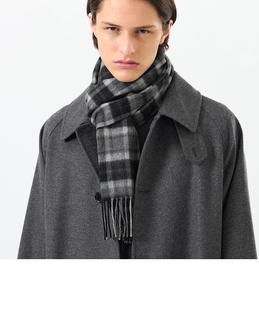 バッキンガムベア ウォッシャブルウールカシミヤ チェックマフラー