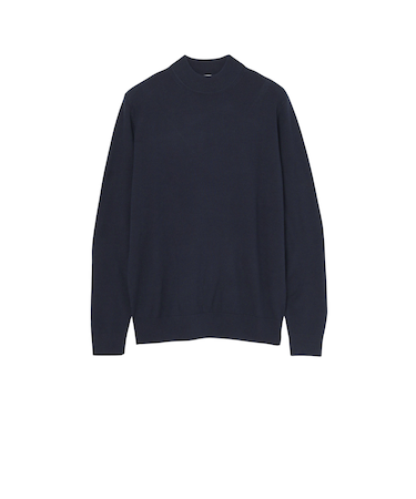 【WEB&一部店舗限】ハイゲージ天竺 モックネックプルオーバーニット