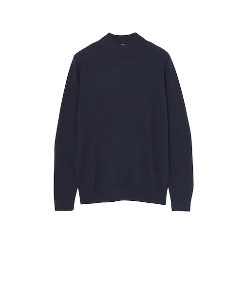 【WEB&一部店舗限】ハイゲージ天竺 モックネックプルオーバーニット