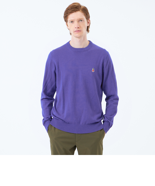 バッキンガムベア 綿ウール天竺 クルーネックプルオーバーニット