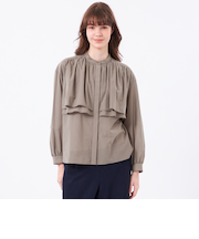 ボイルローンラッフルブラウス