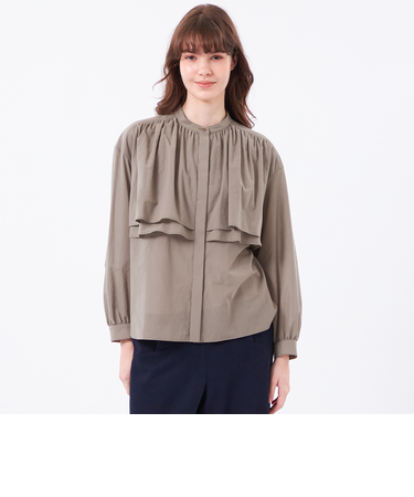ボイルローンラッフルブラウス