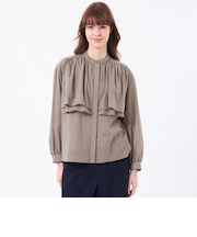 ボイルローンラッフルブラウス